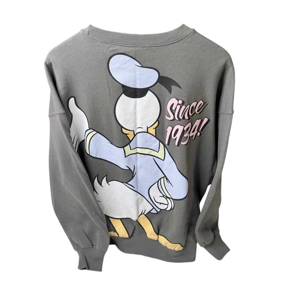Disney Donald Duck 90th Anniversary Gray Sweater Size M Double Sided - Picture 6 of 8